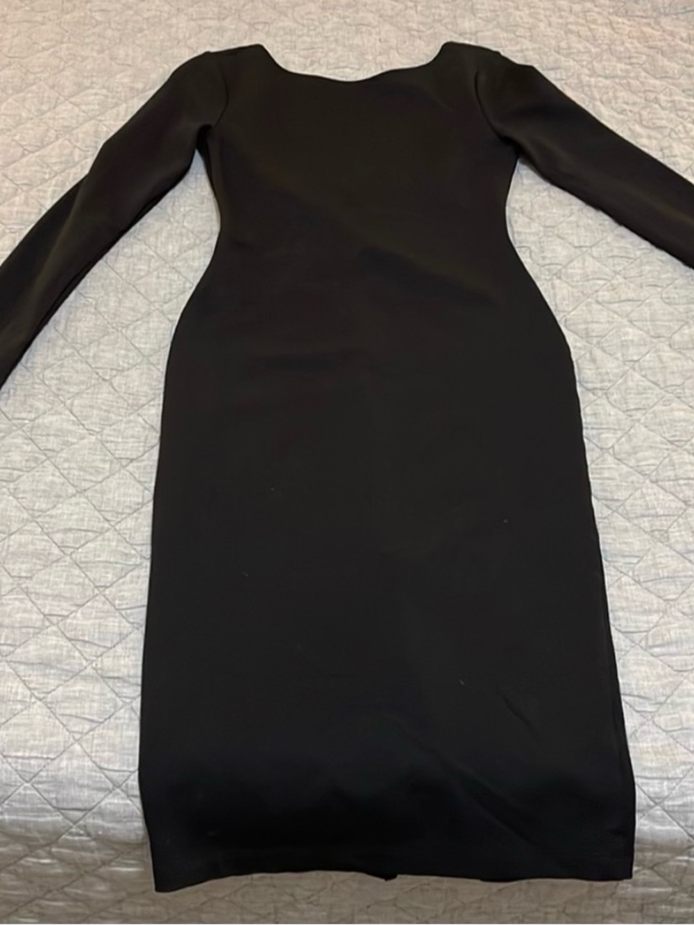 Lulu's Black Long-Sleeve Bodycon Midi Dress
